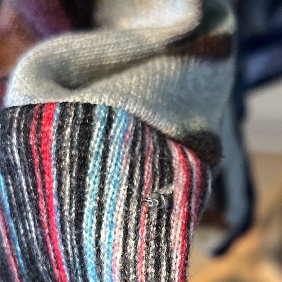 Anthropologie Multicolor Cowl Neck Sweater with 3/4 Batwing Sleeves - Picture 5 of 7